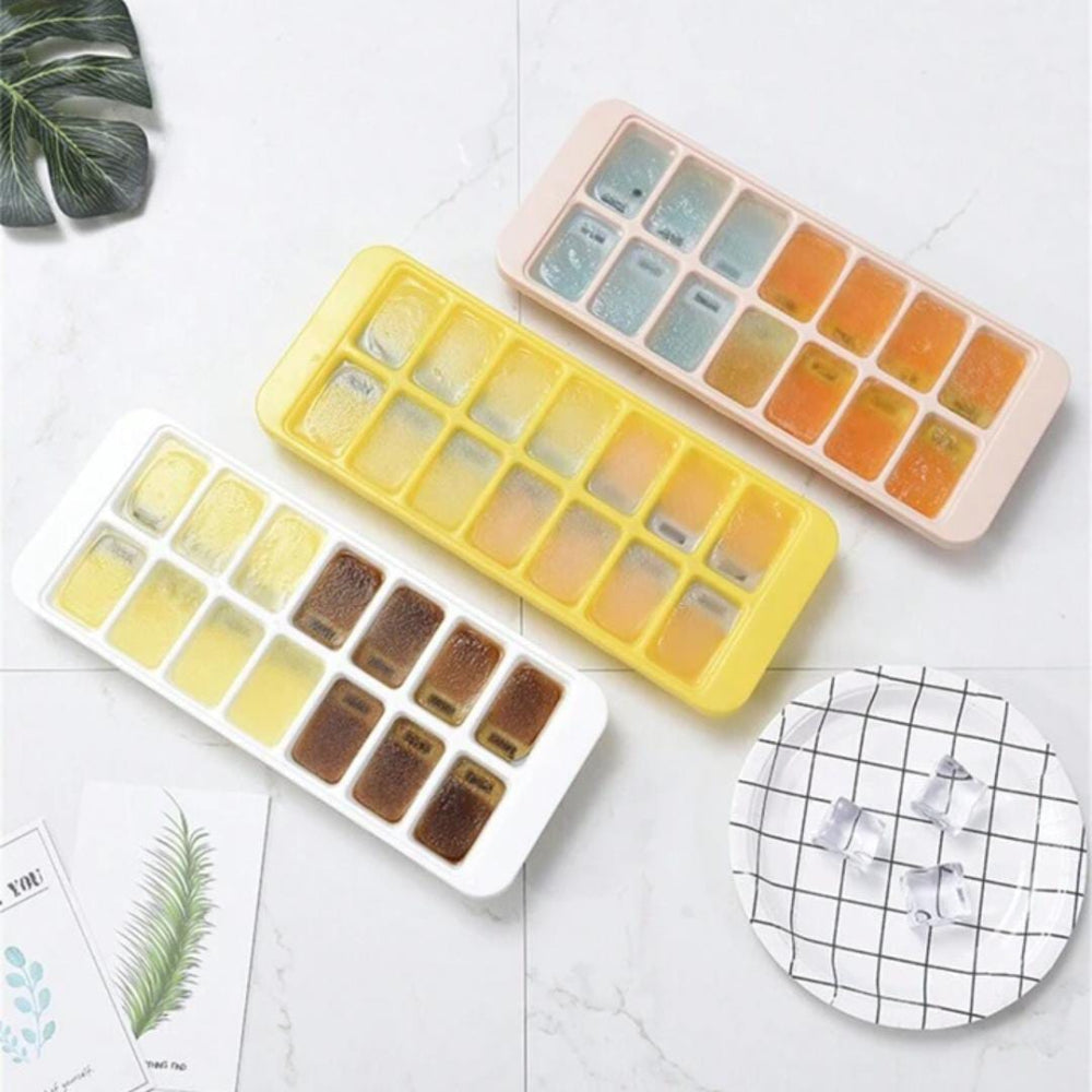14 grid ice cube tray with lid